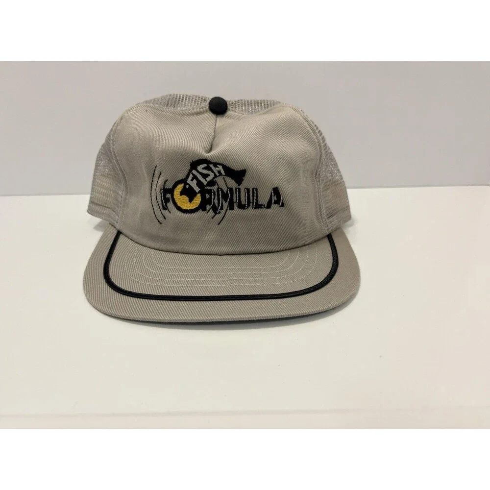 VTG Team Fish Formula Tournament Bass Fishing Gray Snapback Ball Cap Hat
